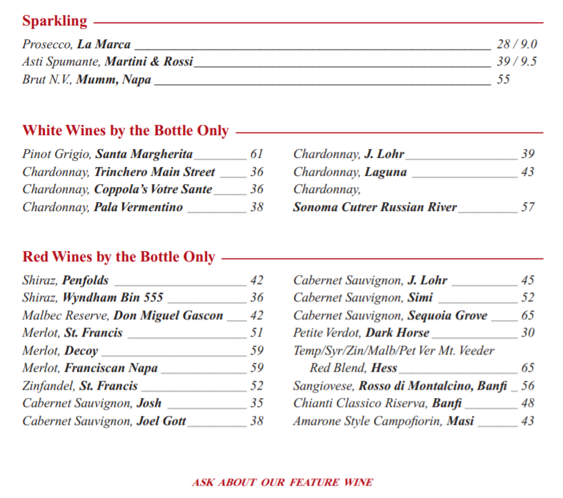 russian wine list